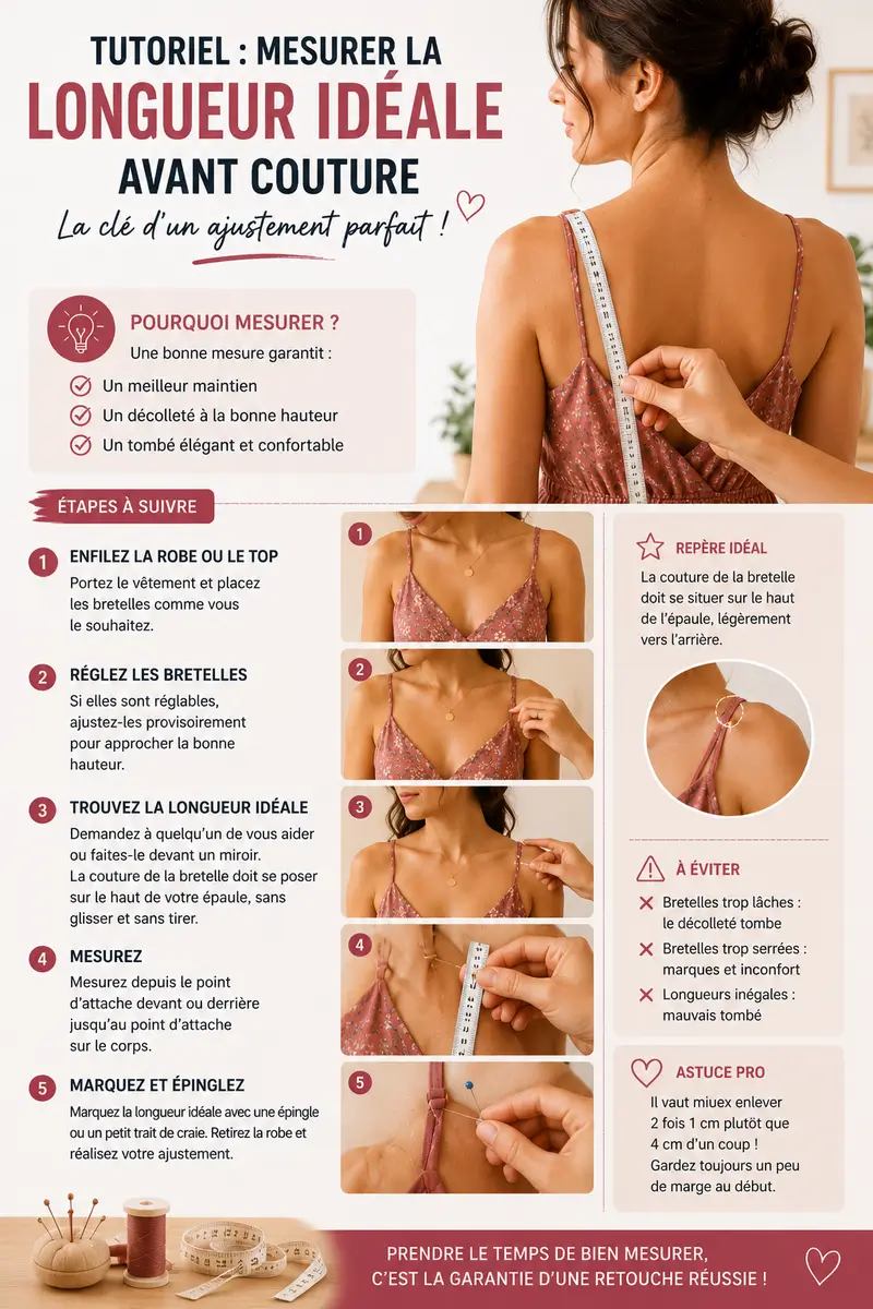 Mesurer correctement des bretelles de robe avant couture