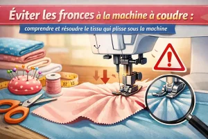 Éviter les fronces à la machine à coudre : tissu qui plisse sous le pied de biche et solutions pour une couture sans plis