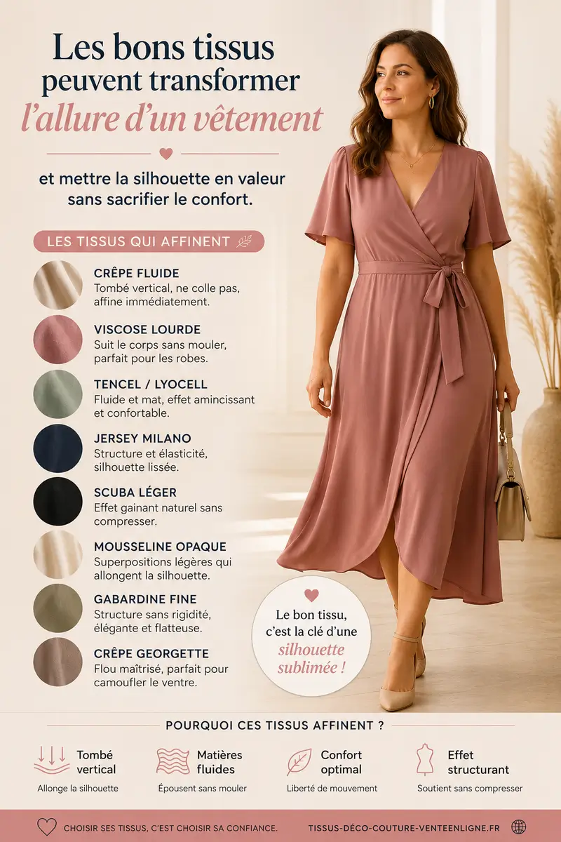 Quels tissus amincissent la silhouette et permettent de paraître plus mince naturellement