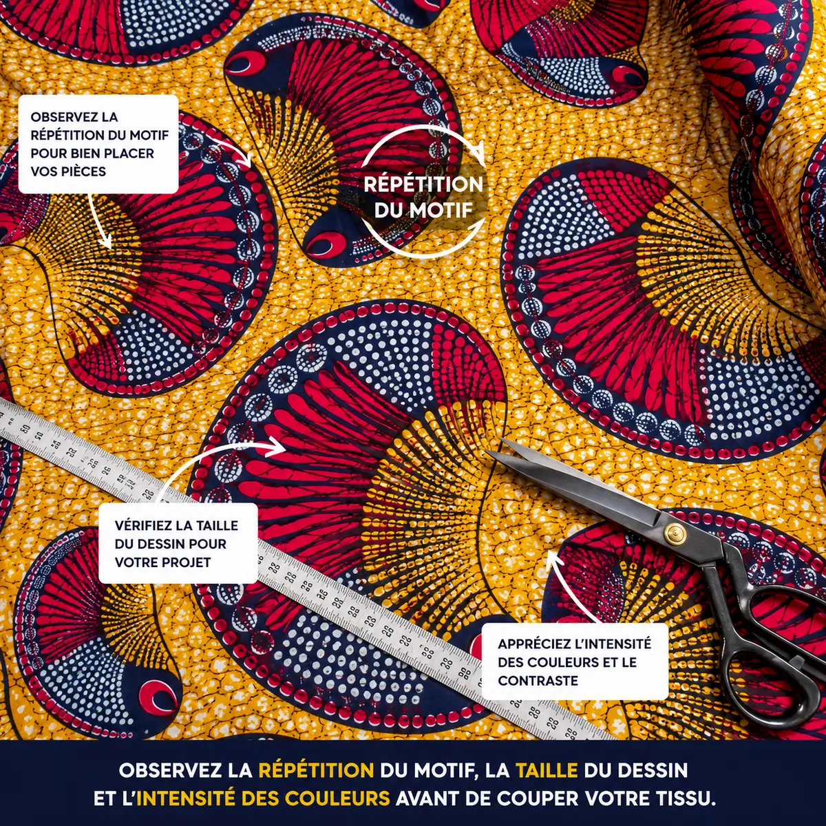 Motifs du wax africain : découvrez leur signification et leur symbolique 3 Tissu wax africain Malabo avec motifs colorés et imprimé coton pour couture et décoration