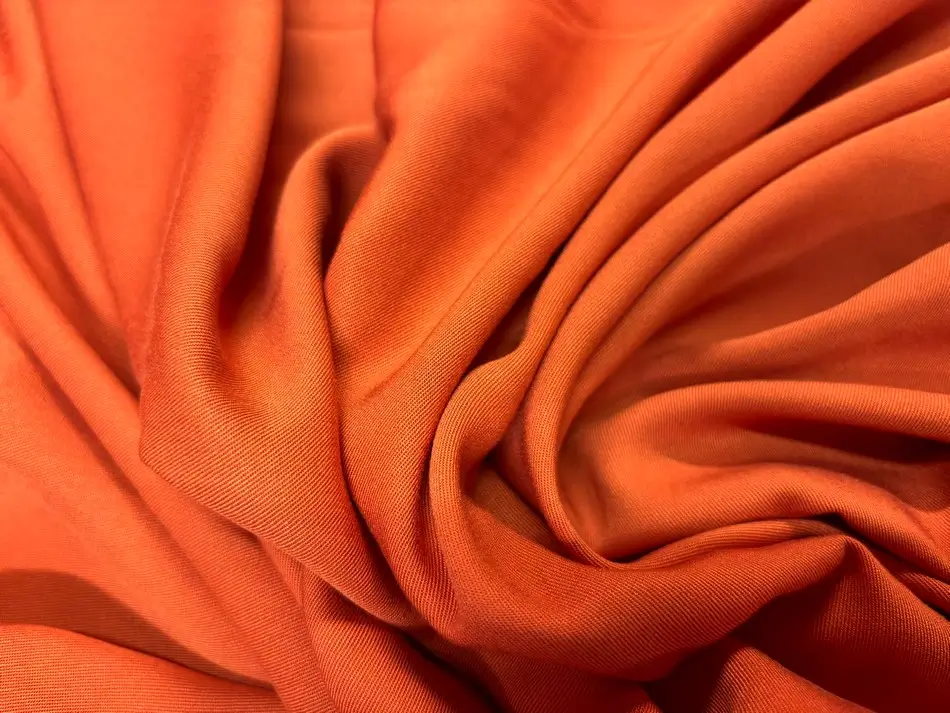 Gabardine de viscose orange en 1.50L 4 Gabardine de viscose orange en 1.50L