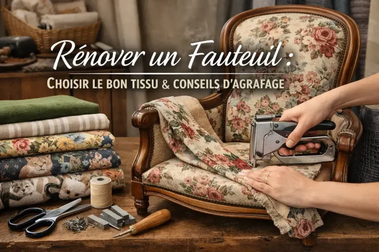 Rénover un fauteuil : choisir le bon tissu + conseils d’agrafage